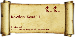 Kovács Kamill névjegykártya