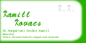 kamill kovacs business card