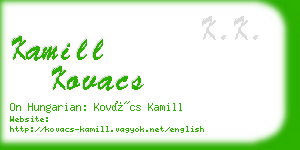 kamill kovacs business card